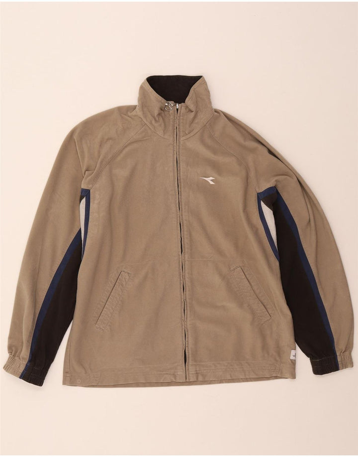Diadora Veste de survêtement pour homme UK 38 Beige moyen Colorblock Polyester