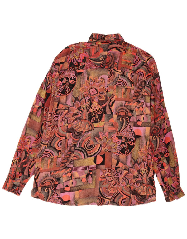 vintage Chemise Homme Taille 41/42 Grande Viscose Florale Multicolore