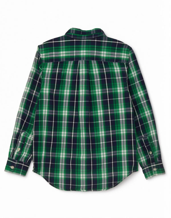 Chaps Chemise Garçon 10-11 ans Coton à Carreaux Vert Moyen
