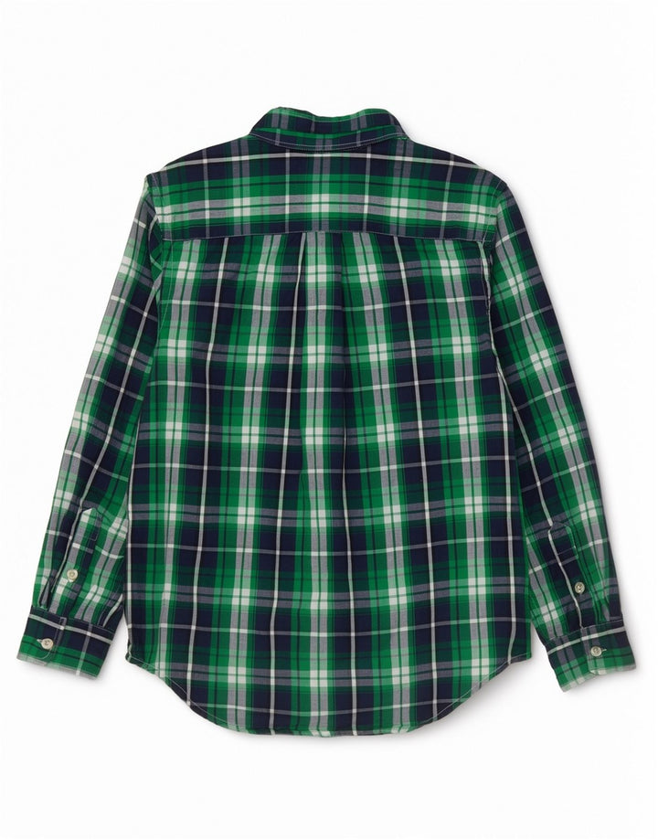 Chaps Chemise Garçon 10-11 ans Coton à Carreaux Vert Moyen