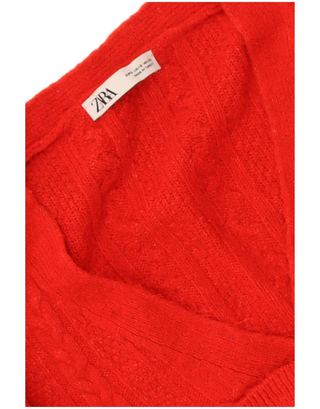 Zara Womens Crop Oversize Cardigan Pull UK 10 Petit Rouge