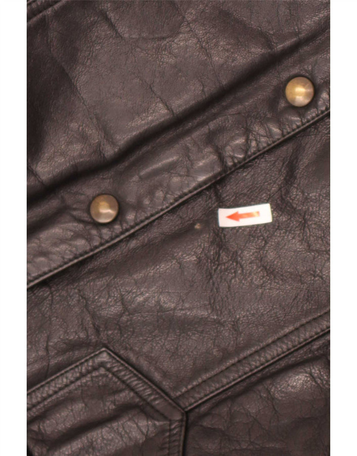 veste en cuir homme vintage UK 40 Grand Noir