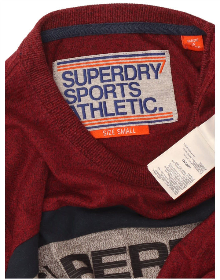 SUPERDRY Haut graphique à manches longues pour homme en coton moucheté petit marron