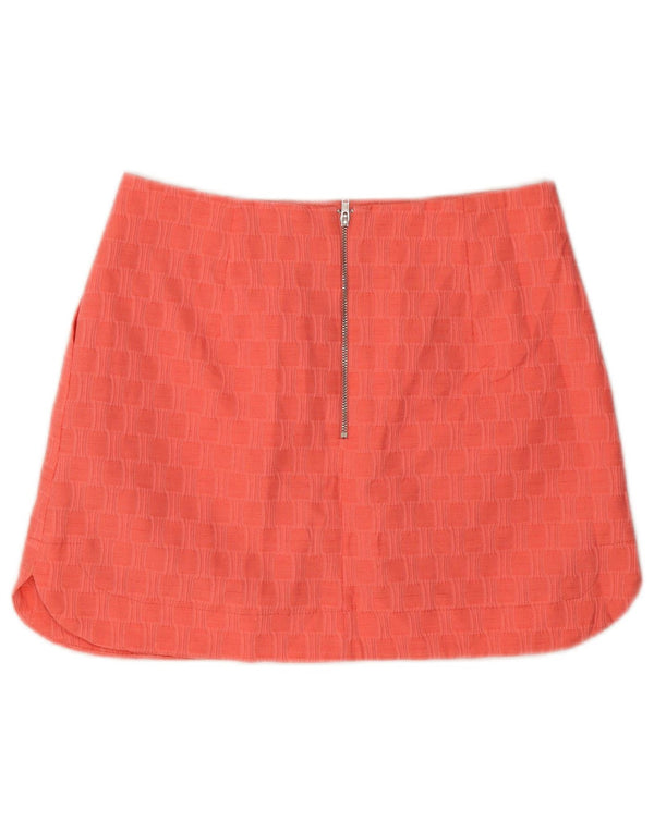 Topshop Mini jupe femme UK 10 Small W28 rose géométrique polyester