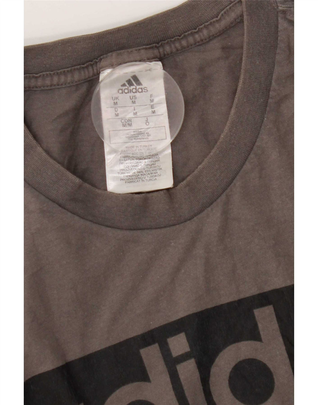 Adidas T-Shirt Graphique Homme Gris Moyen Coton