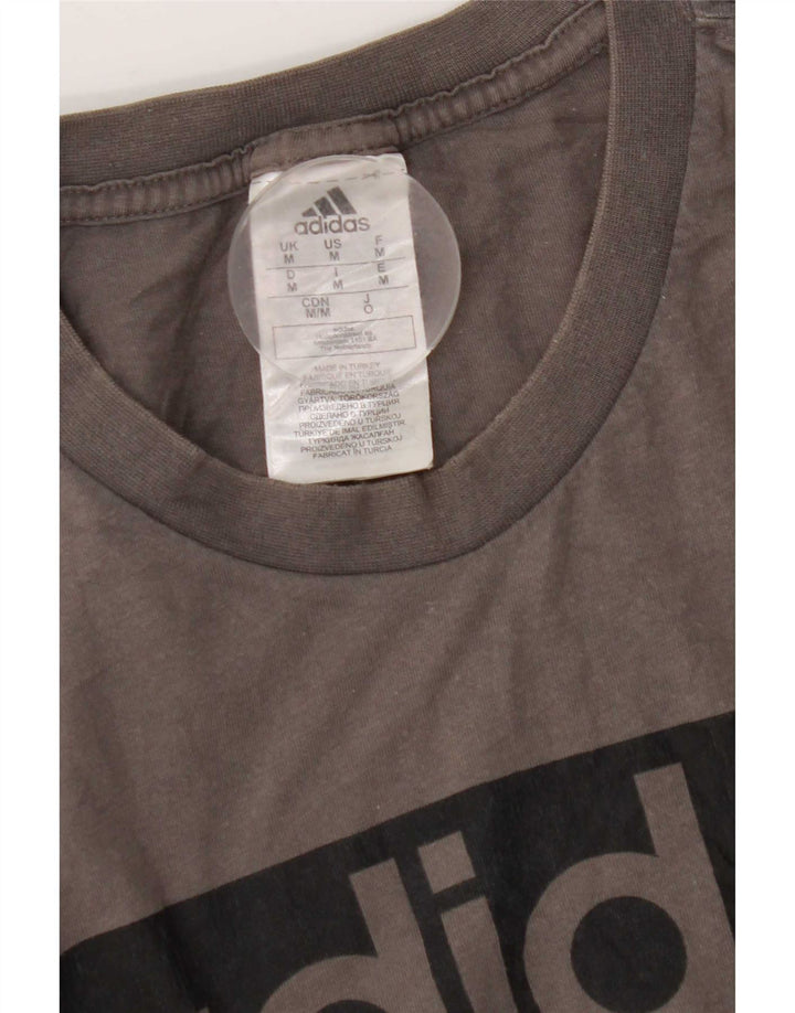 Adidas T-Shirt Graphique Homme Gris Moyen Coton