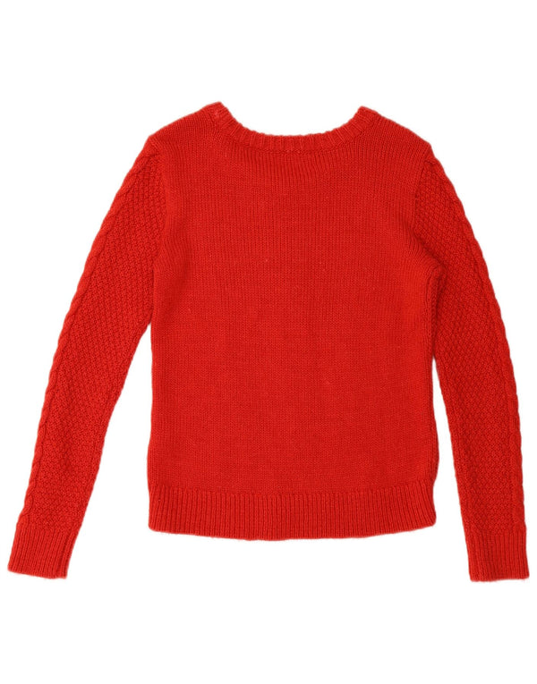 Hollister Pull à col bateau pour femme UK 6 XS Rouge Acrylique