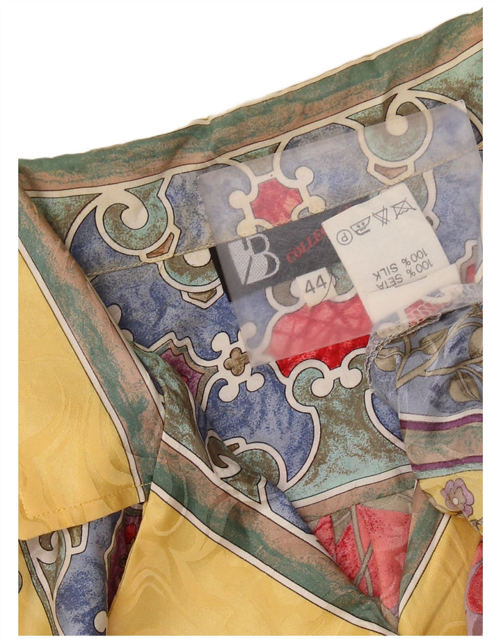 VINTAGE Chemisier Femme EU 44 XL Soie Paisley Multicolore