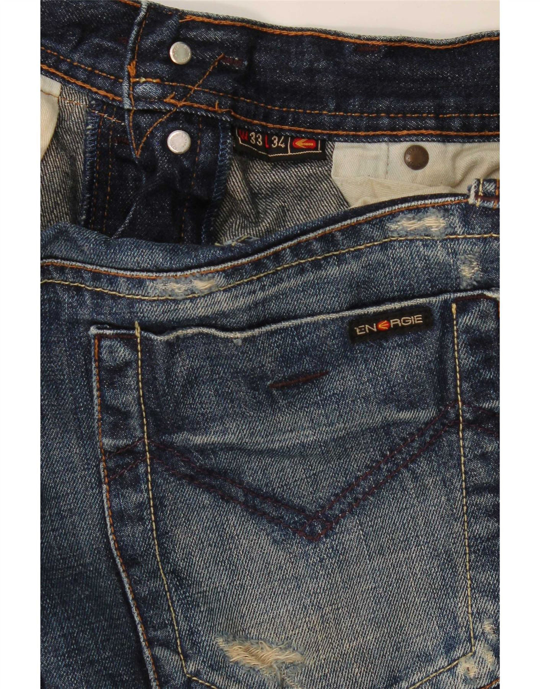 Energie Jean droit vieilli femme W33 L25 coton bleu
