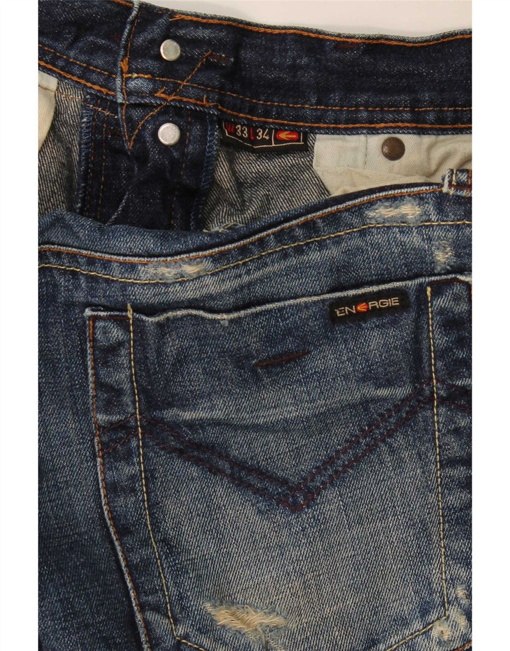 Energie Jean droit vieilli femme W33 L25 coton bleu