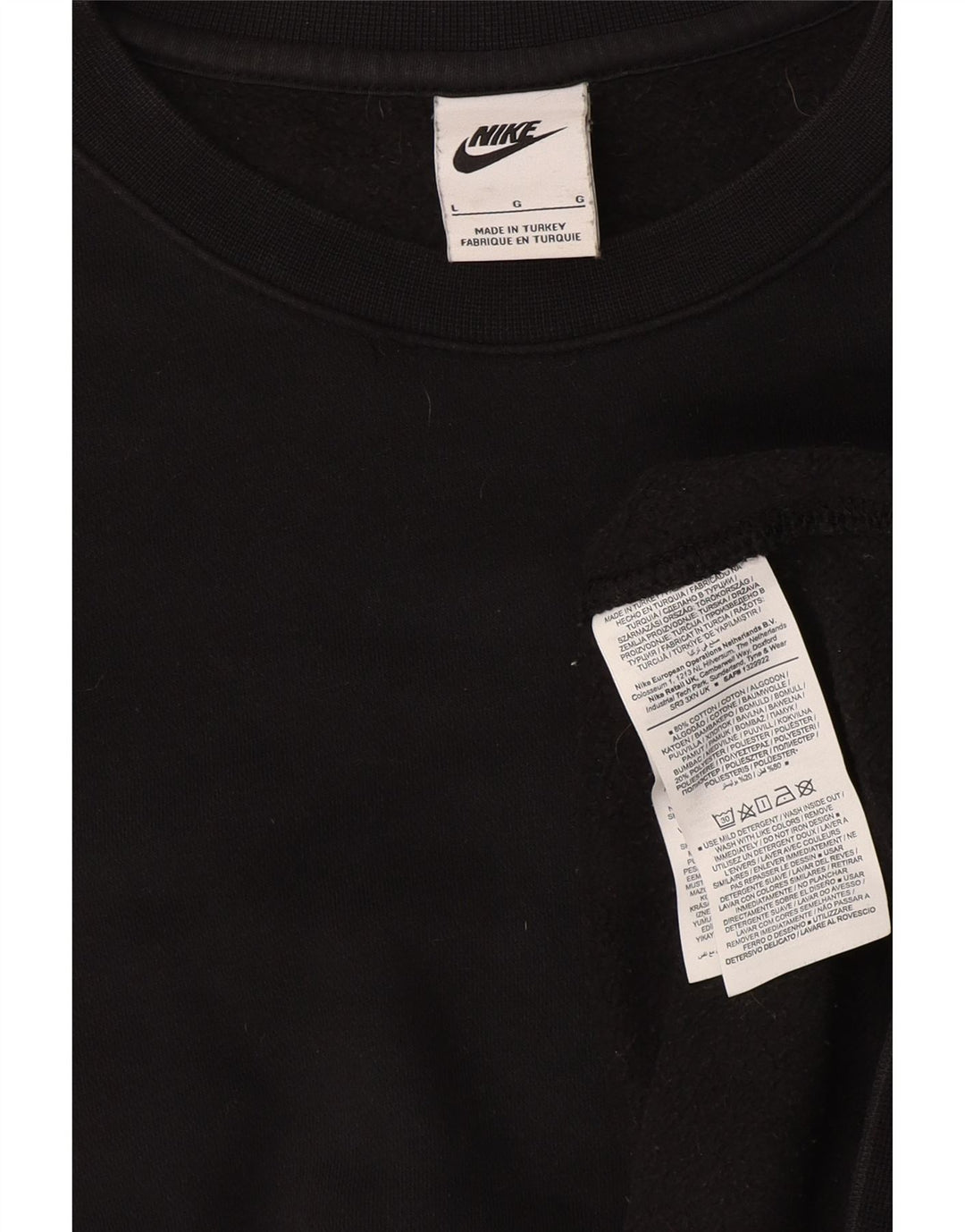 Nike Sweat-shirt pour homme en coton noir Taille L