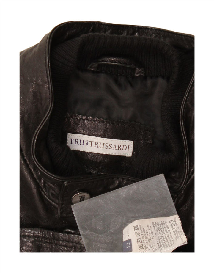 Trussardi Veste en Cuir Homme IT 52 XL Cuir Noir