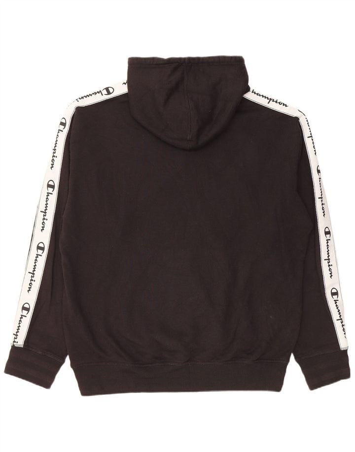 Champion Pull à Capuche Graphique Homme Noir Moyen Coton