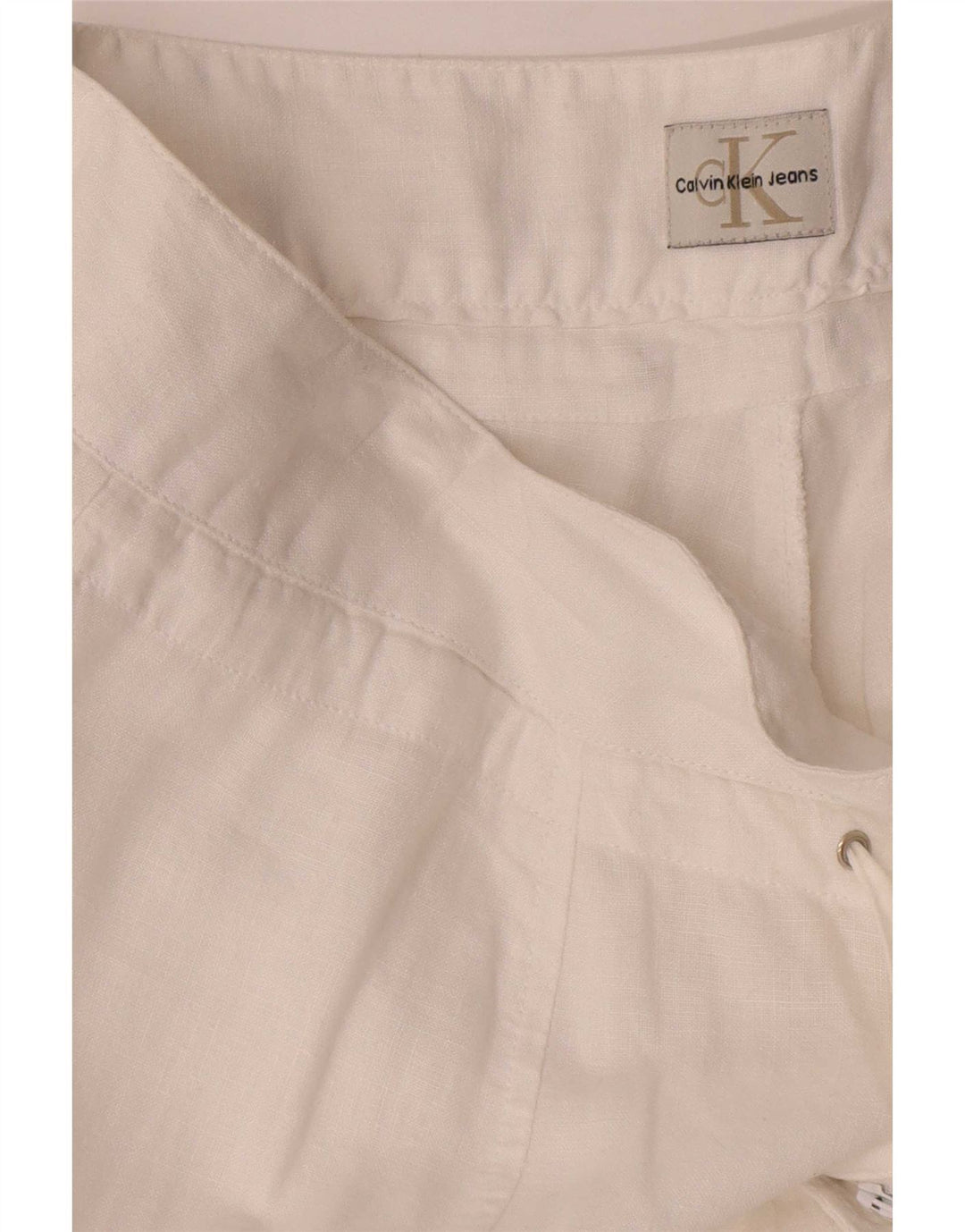 Calvin Klein Pantalon cargo large pour femme W36 L34 Blanc