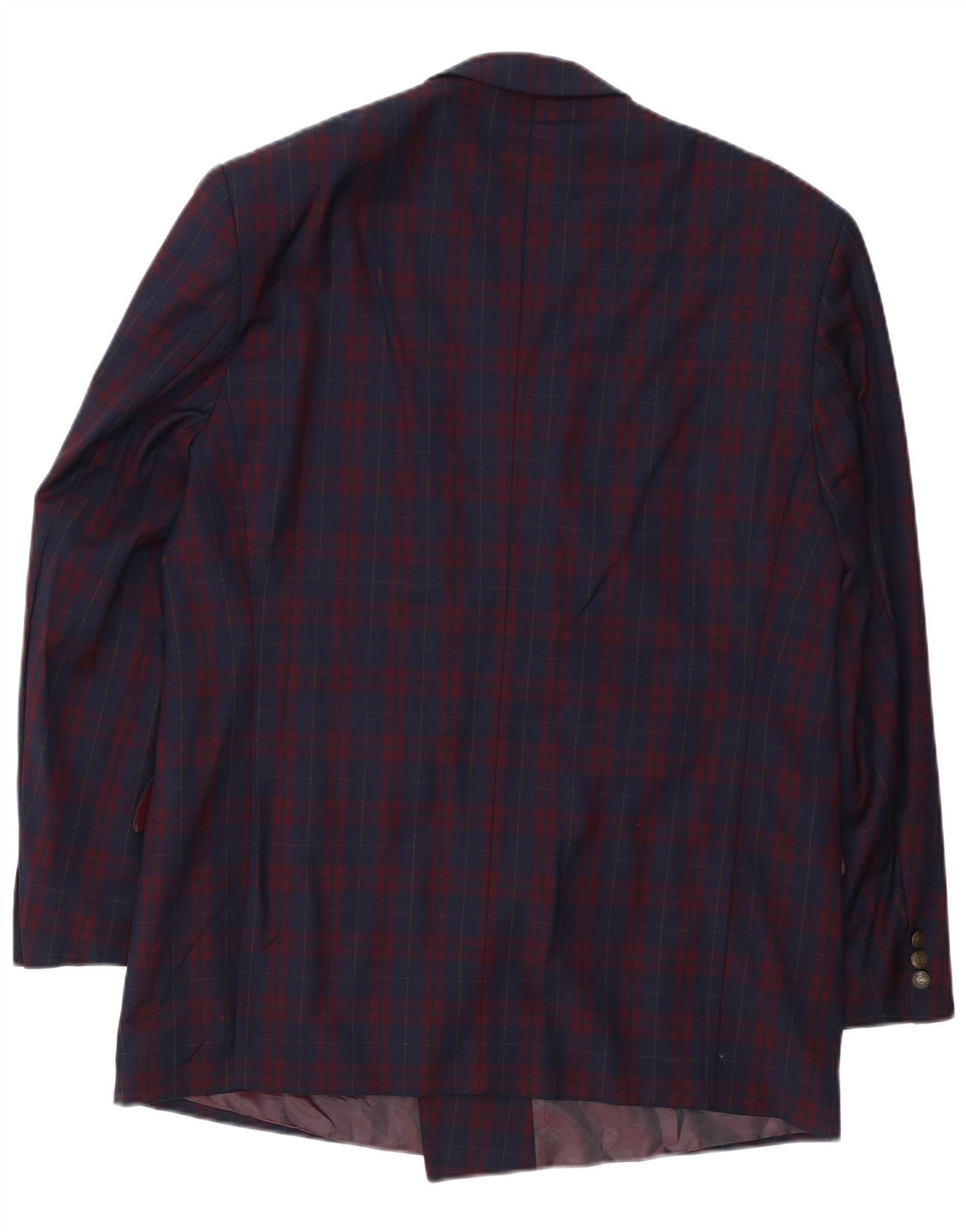 Policarpo Veste blazer double boutonnage pour homme UK 40 Grand carreaux bleu marine