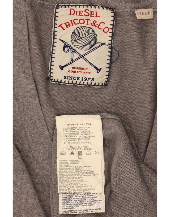 Diesel Pull Cardigan Homme XL Gris Coton
