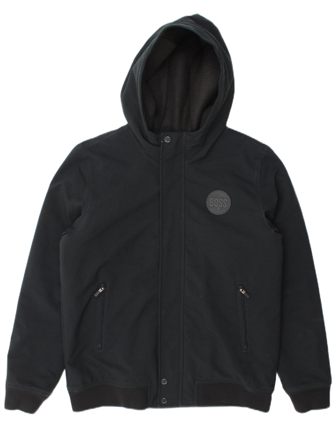Hugo Boss Veste bomber à capuche pour garçon 13-14 ans Petit Noir Polyester