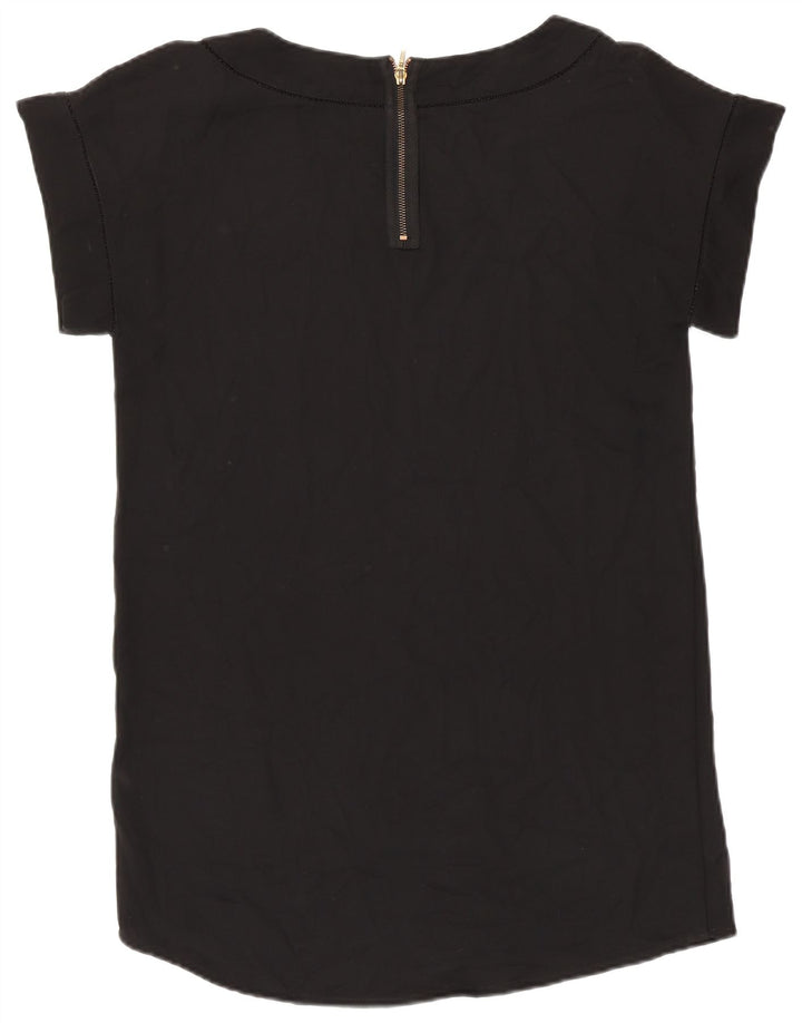 ZARA Femme Chemisier Top UK 16 Large Noir