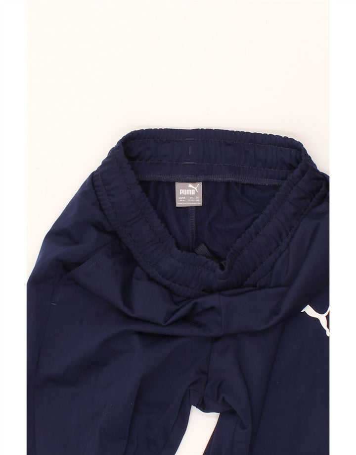PUMA Boys Tracksuit Trousers Joggers 11-12 Years Navy Blue Polyester Vintage Puma and Second-Hand Puma from Messina Hembry 