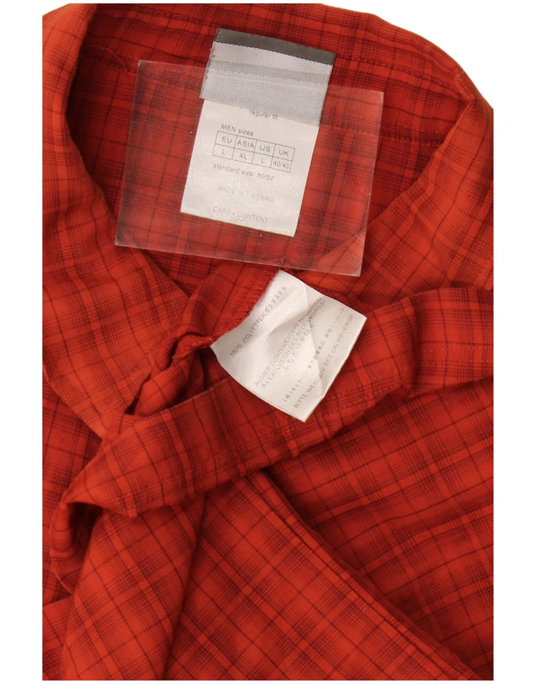 JACK WOLFSKIN Chemise à manches courtes pour hommes UK 40/42 Grand carreaux rouges Polyester