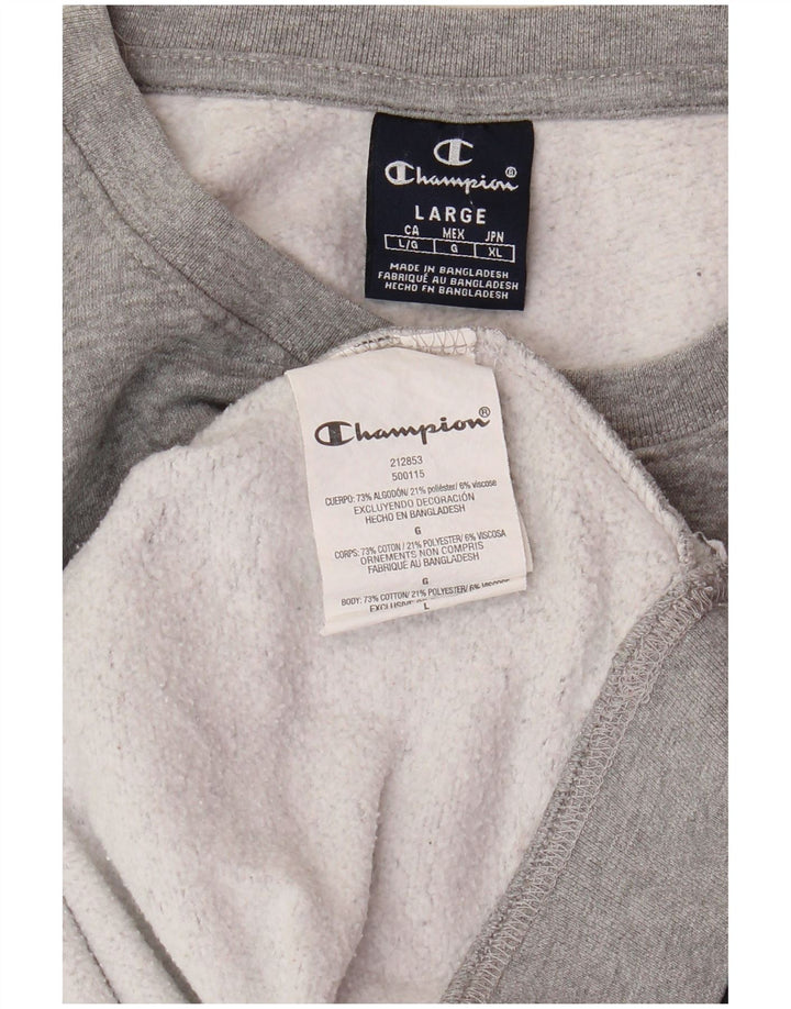 CHAMPION Sweat-Shirt Graphique Homme Grand Gris Coton
