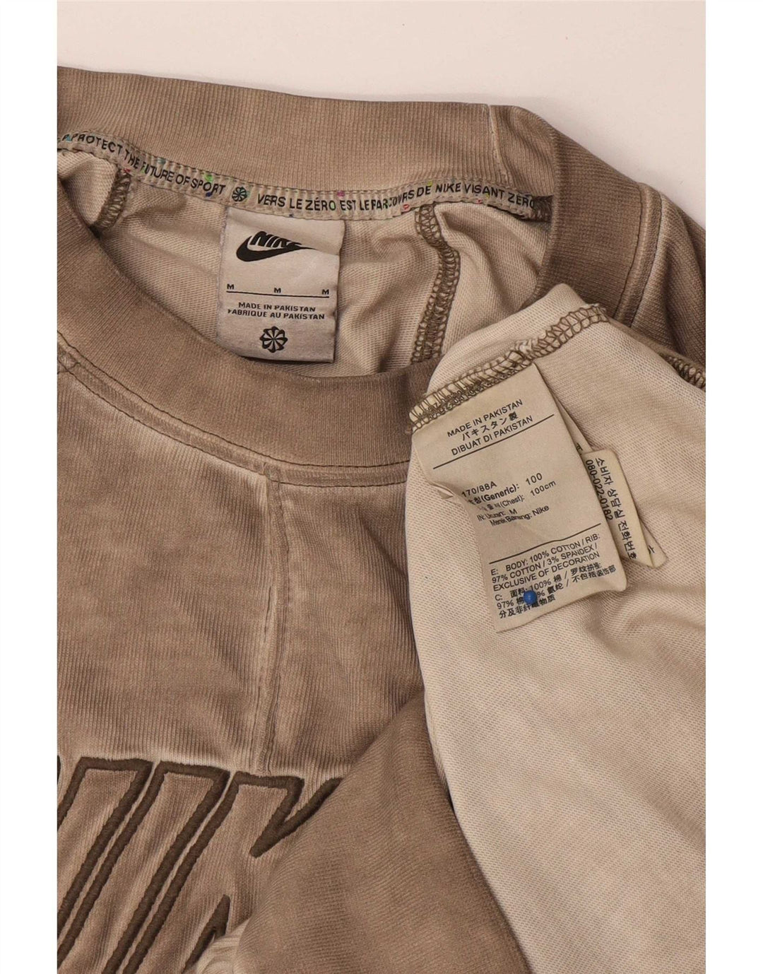 Nike Sweat-shirt graphique en coton beige moyen pour homme