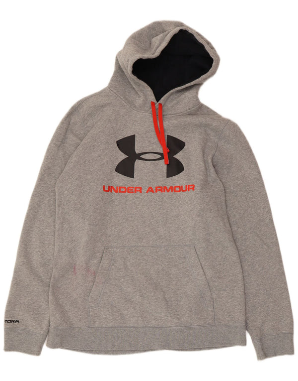UNDER ARMOUR Pull à capuche graphique pour homme en coton moucheté gris moyen