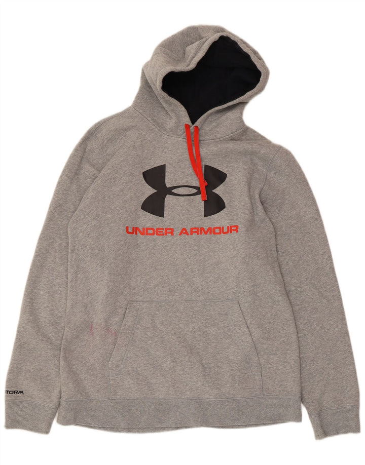 UNDER ARMOUR Pull à capuche graphique pour homme en coton moucheté gris moyen