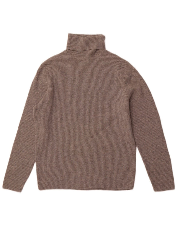 MASSIMO DUTTI Pull col roulé pour femme UK 16 Large laine grise