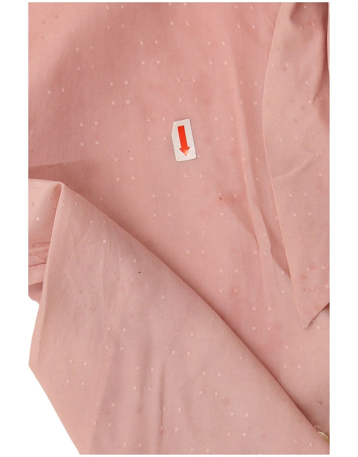 vintage Femme Front Tie Shirt Blouse IT 46 Grand Rose Géométrique