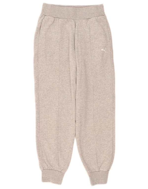 Puma Pantalon de survêtement graphique pour femme Joggers UK 4 XS Gris chiné en coton