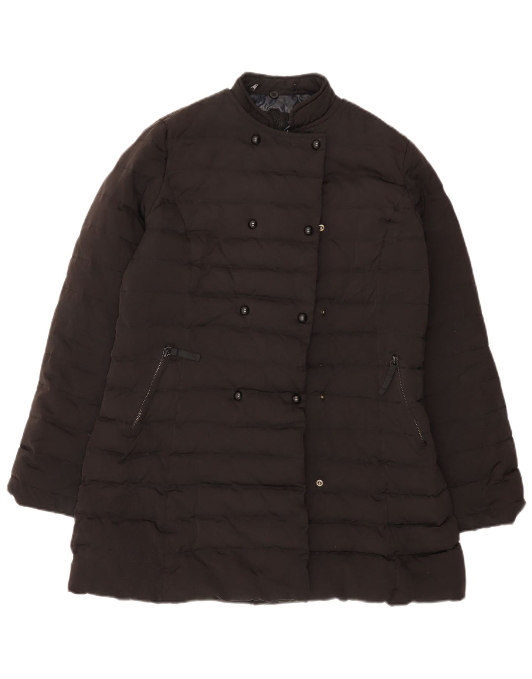 Massimo Dutti Manteau rembourré pour femme UK 16 Large Noir Polyester