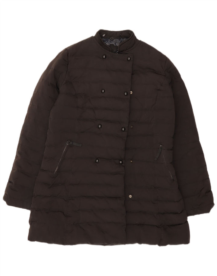 Massimo Dutti Manteau rembourré pour femme UK 16 Large Noir Polyester