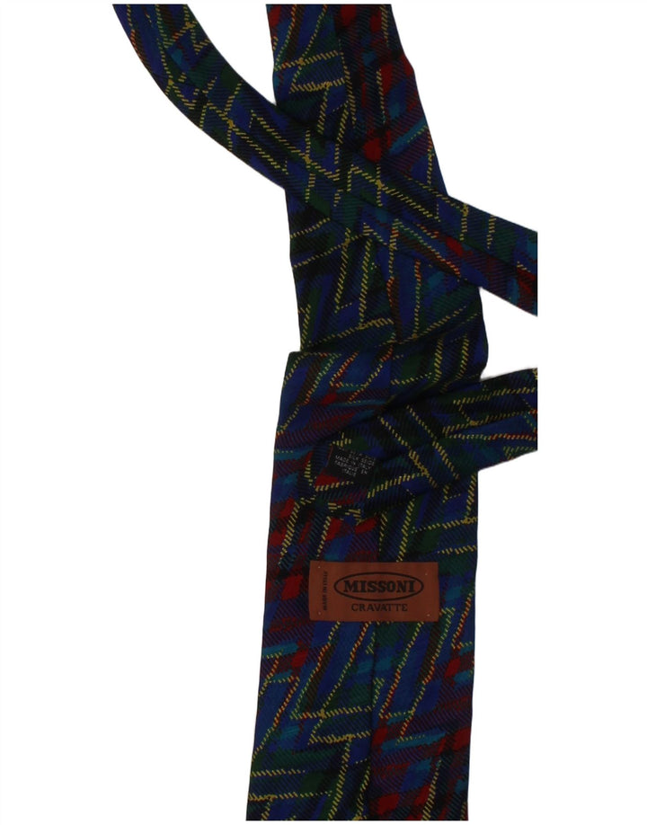 Missoni Cravate Cravate Homme Taille Unique Bleu Marine Soie Géométrique