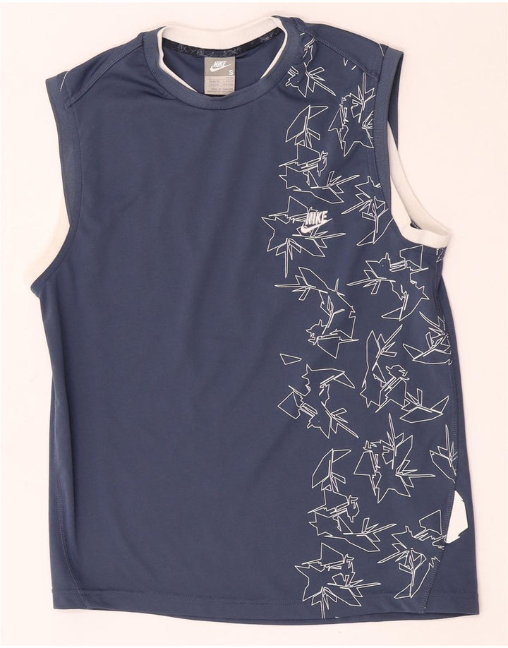 Nike Hommes Graphique Débardeur UK 36/38 Petit Bleu Géométrique Polyester
