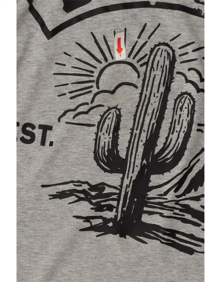 DIESEL T-Shirt Graphique Homme Top XL Gris Coton