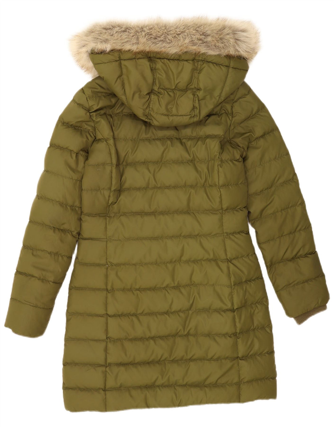 Tommy Hilfiger Manteau rembourré à capuche pour femme UK 10 Small Vert Polyester
