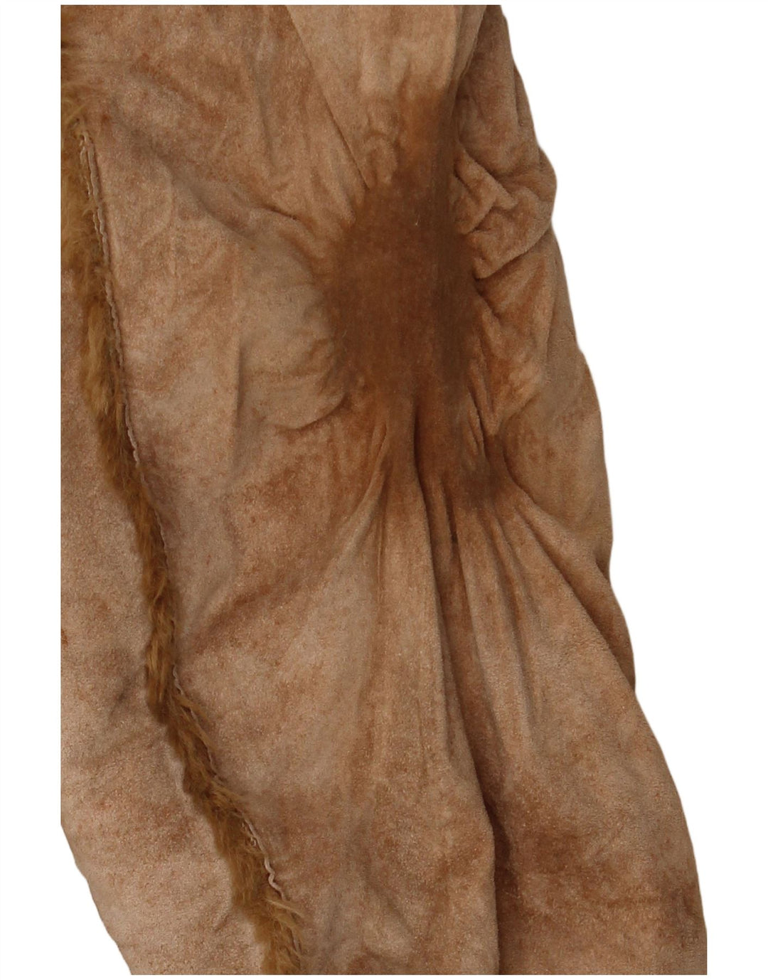 Zara Veste en peau de mouton pour femme UK 14 Cuir beige moyen