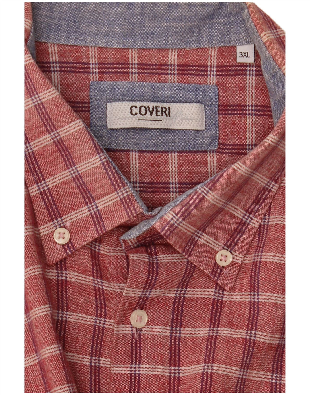 Coveri Chemise à manches courtes pour homme 3XL à carreaux rouges