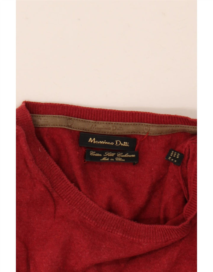 Massimo Dutti Pull col rond homme en coton rouge moyen
