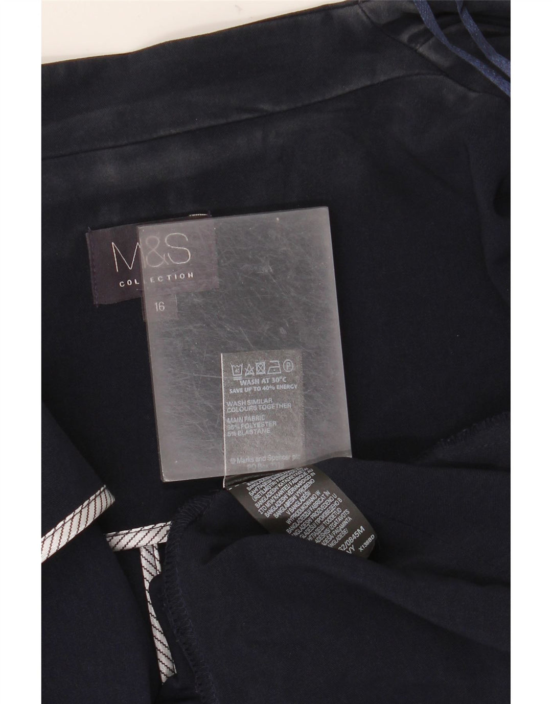 Marks & Spencer Veste Blazer Ouverte Femme UK 16 Large Bleu Marine Polyester