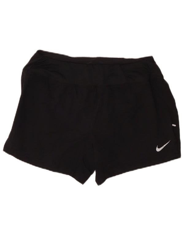 Nike Short de sport Dri Fit Regular pour femme UK 14 Noir moyen Polyester