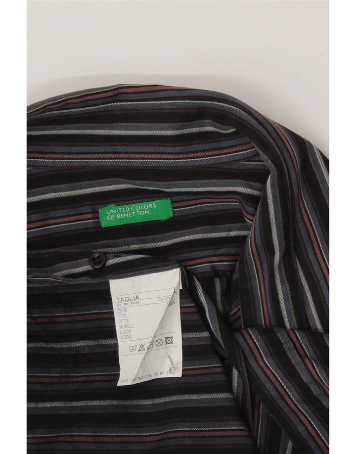 Benetton Chemise Large Multicolore Rayé Coton Homme