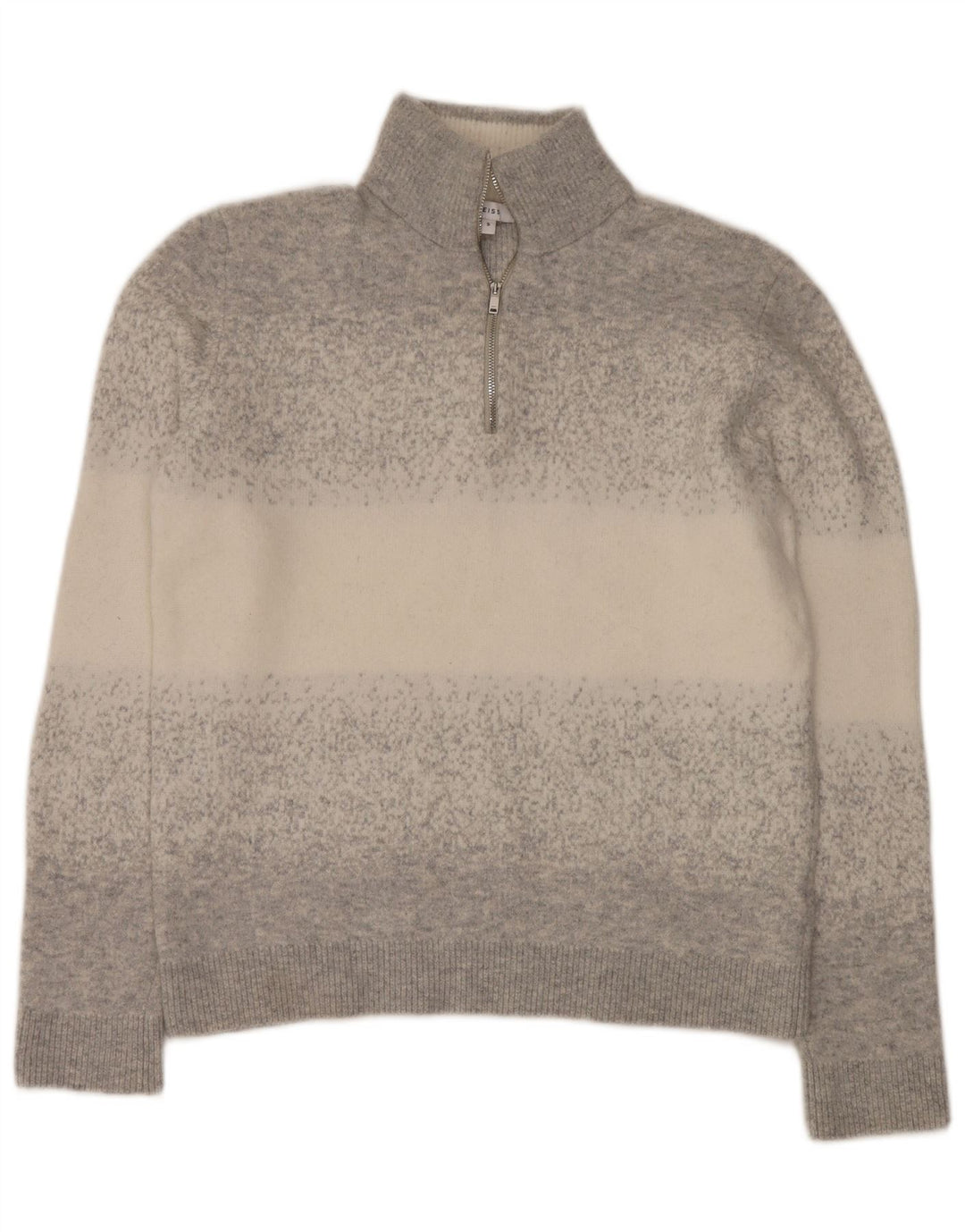 Reiss Pull Col Zippé Homme Petit Gris Moucheté Polyamide