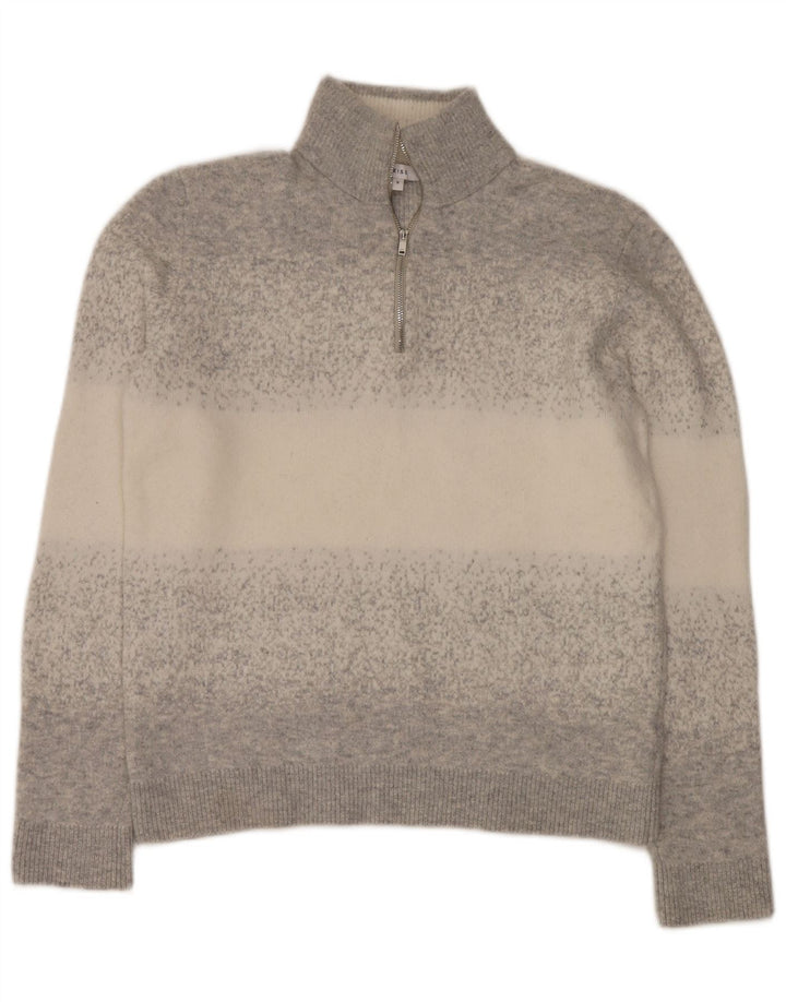 Reiss Pull Col Zippé Homme Petit Gris Moucheté Polyamide
