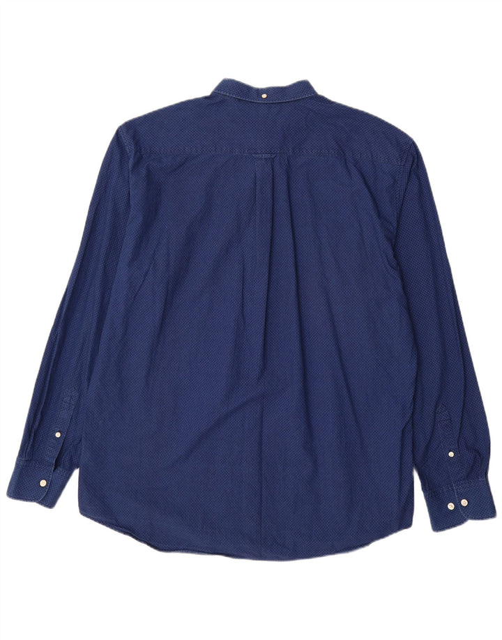 GANT Chemise Regular Fit Homme Taille 45/46 18 2XL Bleu Géométrique Coton