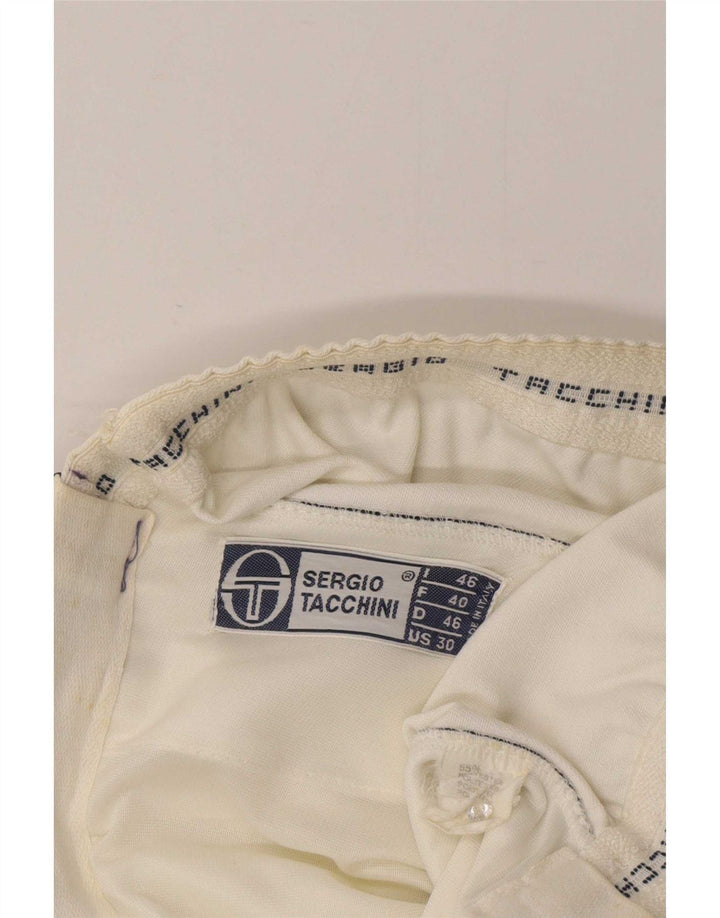 Sergio Tacchini Short décontracté pour femme IT 46 Large W32 Blanc Colourblock