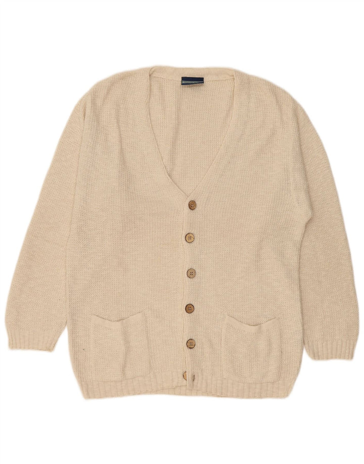 Quattro Castella Cardigan Homme Pull Large Beige Coton