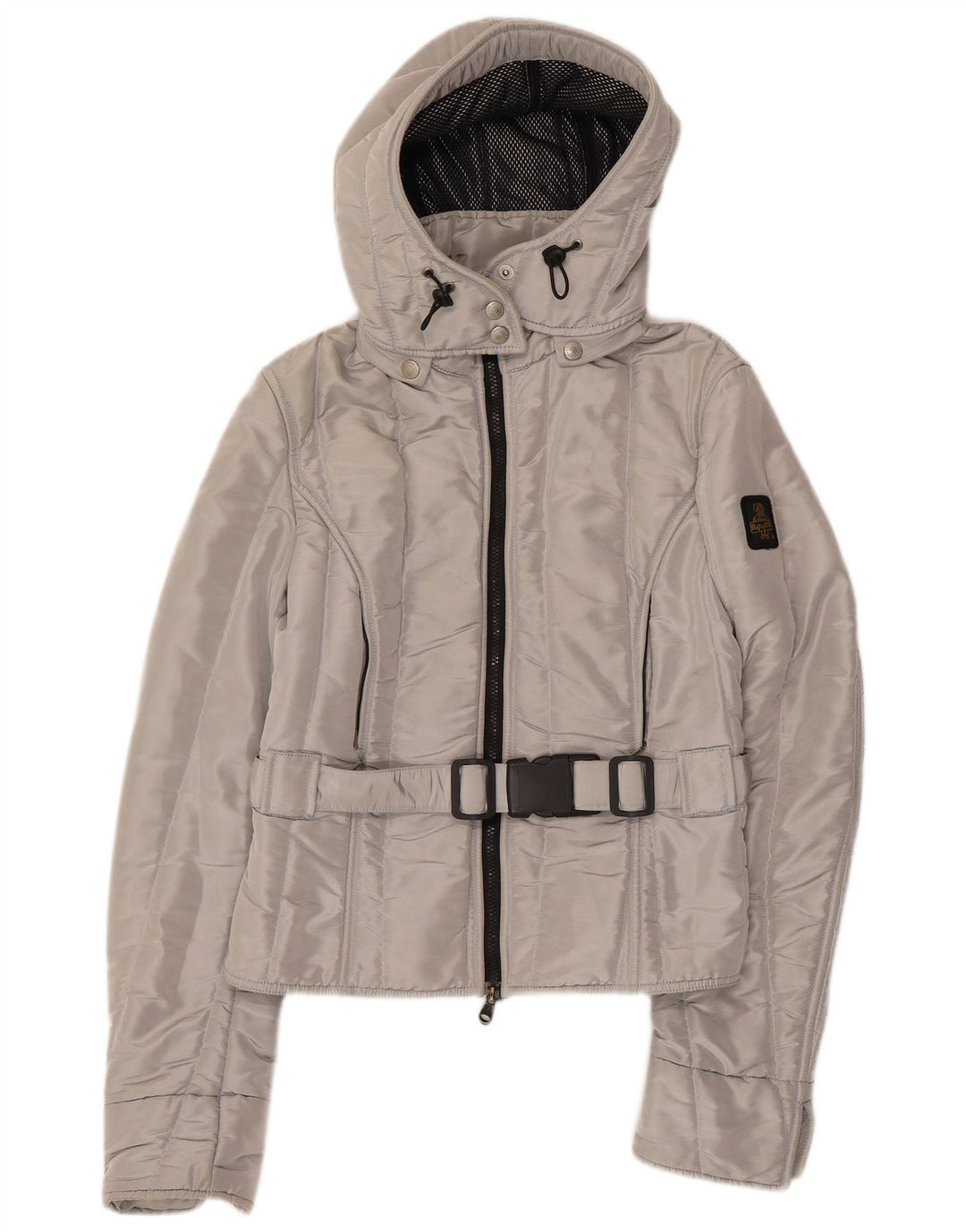 REFRIGIWEAR Veste bomber à capuche Cruz pour femme UK 14 Large Argent Polyester