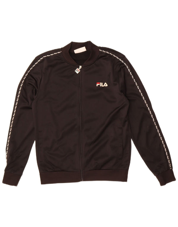 Fila Veste de survêtement graphique pour hommes, petit, noir, polyester